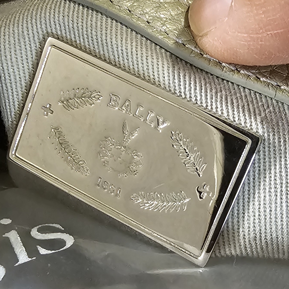 Bally Canvas & Leather Handbag B Mark Pattern Pewter & pink monogram EUC - Picture 15 of 16